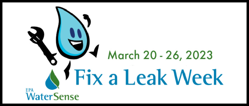 Fix a Leak Week March 20-26, 2023 Happy Blue Water Drop